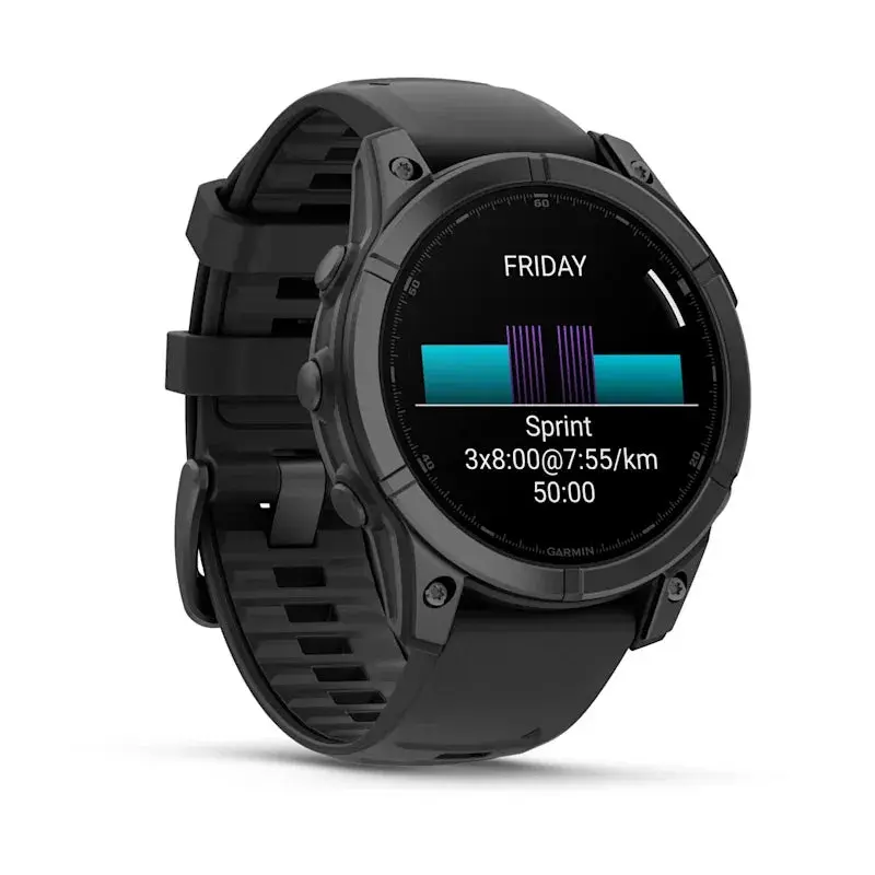 Garmin Fenix E GPS Watch 47mm Slate Grey Steel- Black