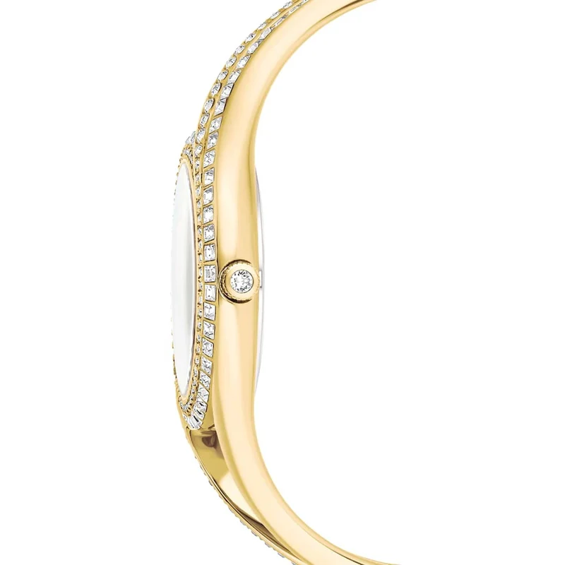 Swarovski Hyperbola Goldfarbene Uhr mit weißem Zifferblatt 5754534