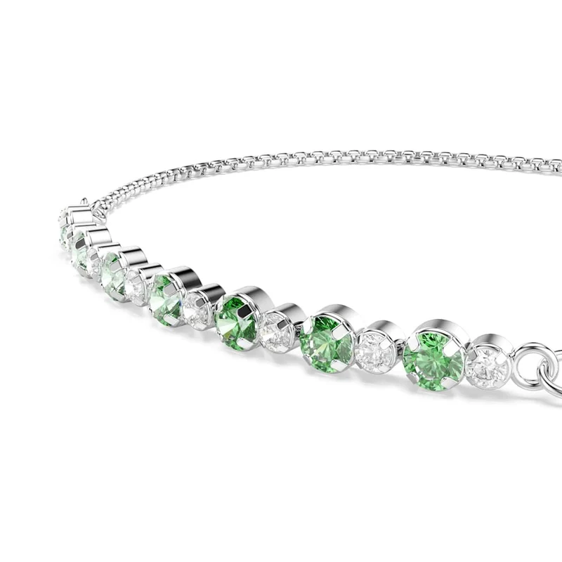 Swarovski Matrix Tennisarmband in Silberoptik mit grünen Akzenten 5758987