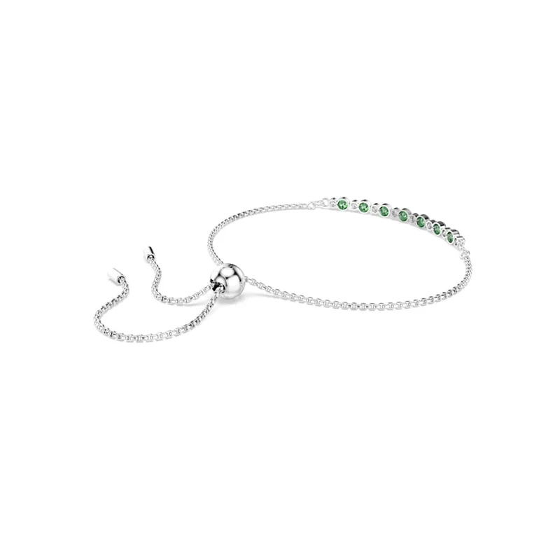 Swarovski Matrix Tennisarmband in Silberoptik mit grünen Akzenten 5758987