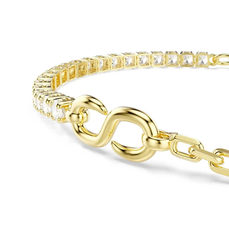 Swarovski Matrix Tennisarmband mit goldfarbener Kette 5753925