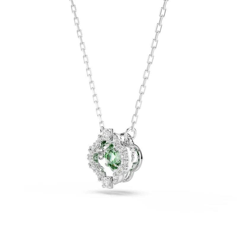Swarovski Una Sparkling DC Halskette in Silberoptik mit grünem Kristall 5757785