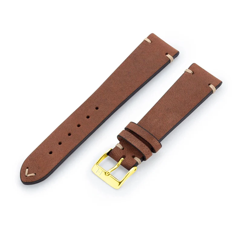 Uhrenarmband "UHLENHORST" (Vegetabiles Vintage Leder) – goldene Schließe