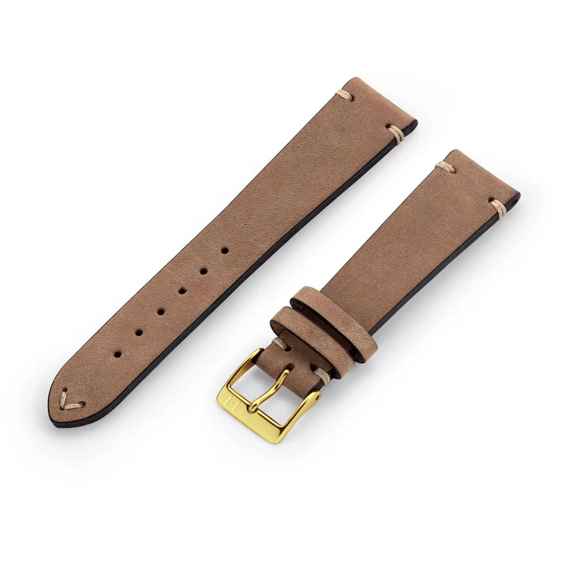 Uhrenarmband "UHLENHORST" (Vegetabiles Vintage Leder) – goldene Schließe
