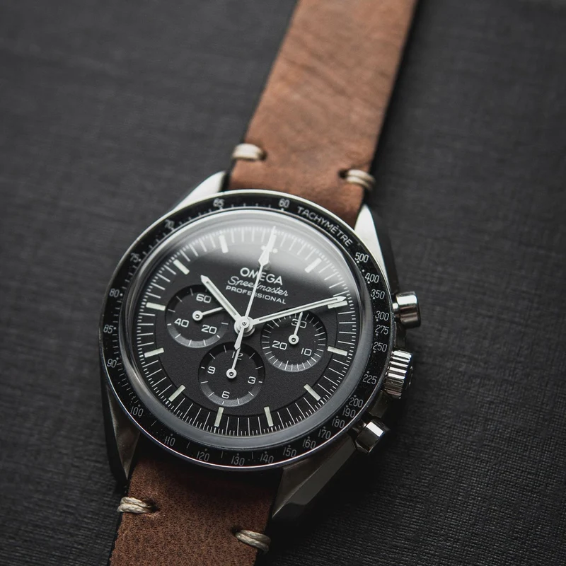 Uhrenarmband "UHLENHORST" (Vegetabiles Vintage Leder) – goldene Schließe