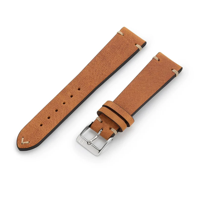 Uhrenarmband "UHLENHORST" (Vegetabiles Vintage Leder) – silberne Schließe