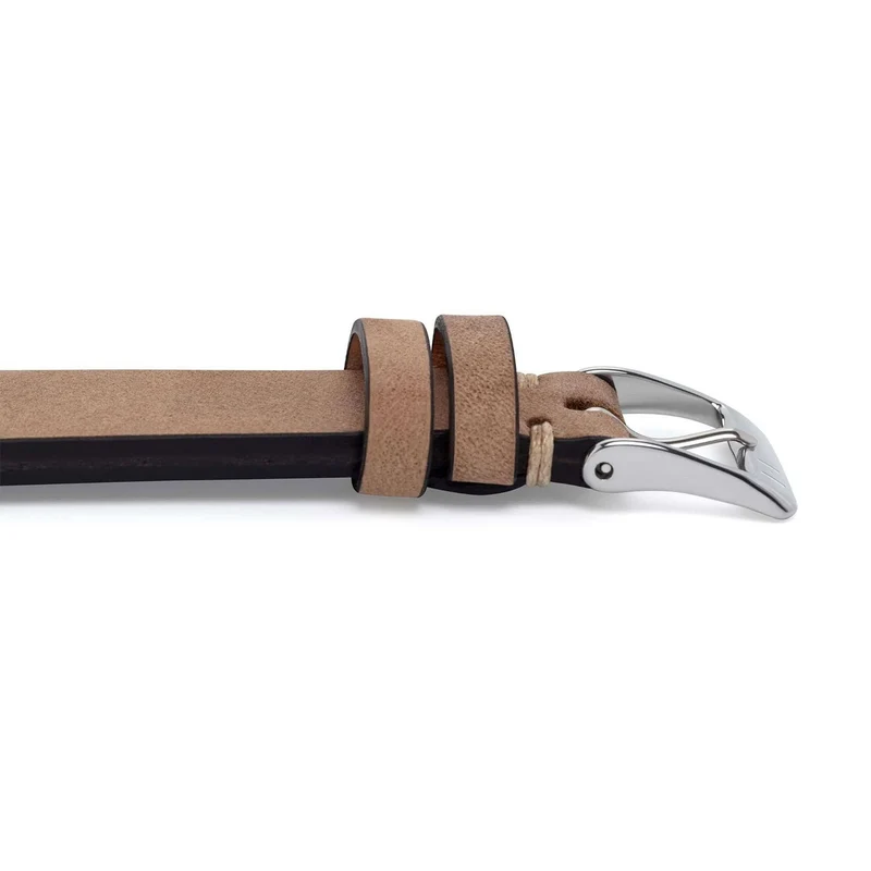 Uhrenarmband "UHLENHORST" (Vegetabiles Vintage Leder) – silberne Schließe