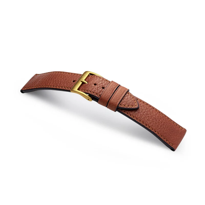 Uhrenarmband "EIMSBÜTTEL" (zertifiziertes Bioleder) – goldene Schließe