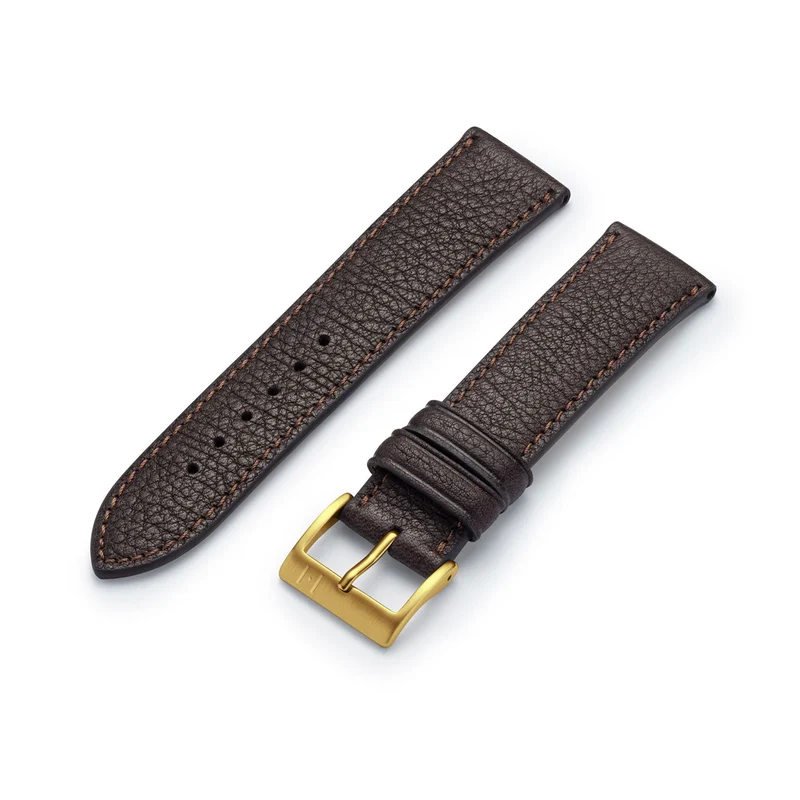 Uhrenarmband "EIMSBÜTTEL" (zertifiziertes Bioleder) – goldene Schließe