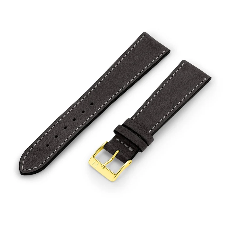 Uhrenarmband "HOHELUFT" (Vegetabiles Vintage Leder) – goldene Schließe