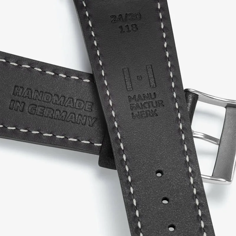 Uhrenarmband "HOHELUFT" (Vegetabiles Vintage Leder) – silberne Schließe
