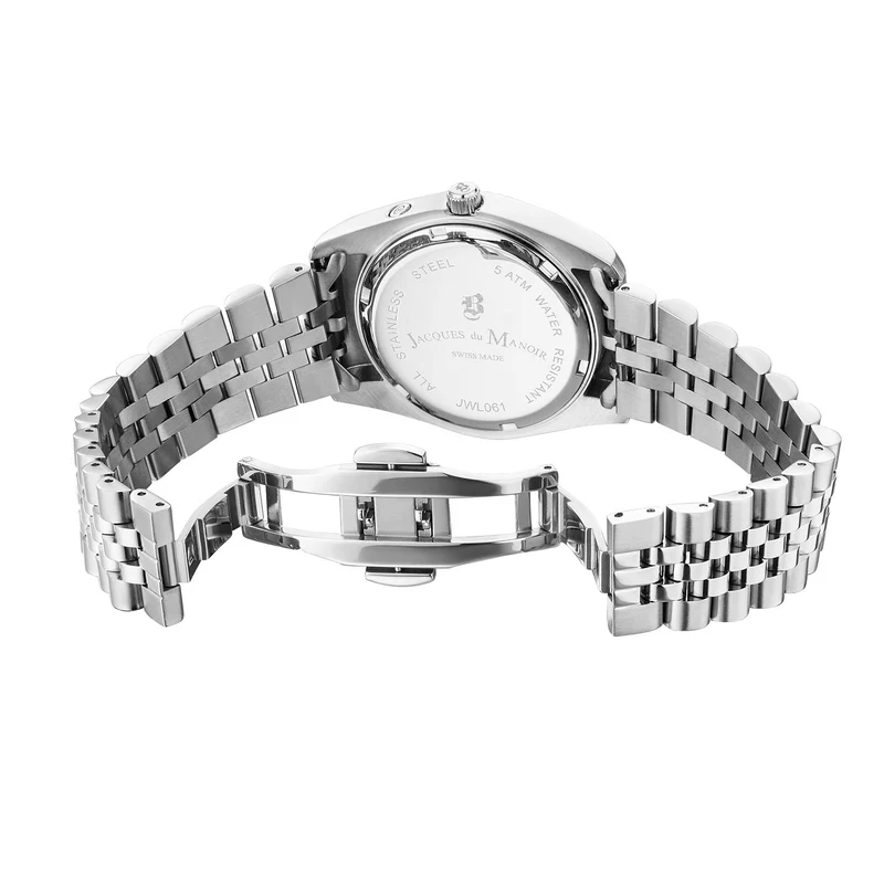 Jacques du Manoir Inspiration Multifunction Silberfarbene Edelstahl Unisex-Armbanduhr JWN06101