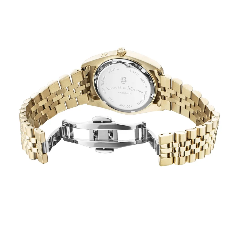 Jacques du Manoir Inspiration Multifunction Goldfarbene Edelstahl Unisex-Armbanduhr JWN06103