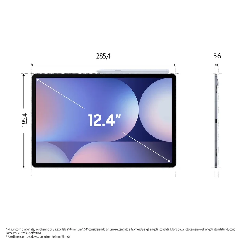 Samsung Galaxy Tab S10+, 31,5 cm (12.4"), 2800 x 1752 Pixel, 256 GB, 12 GB, Android 14, Grau