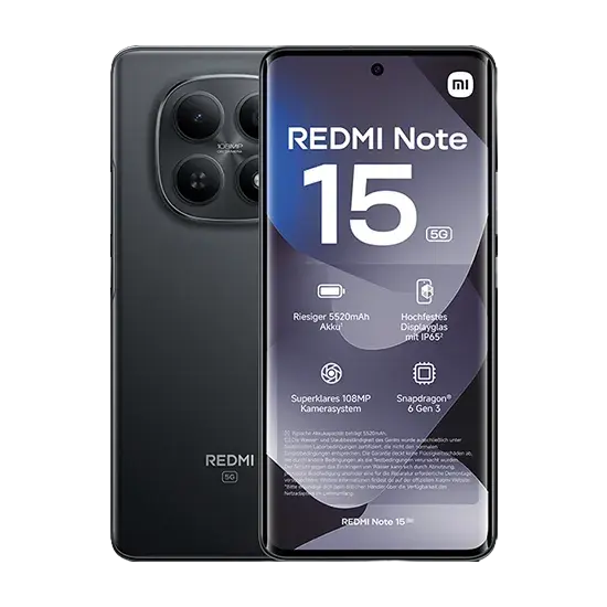 Xiaomi Redmi Note 15, 5G, Dual Sim, 8GB RAM, 256GB, Schwarz