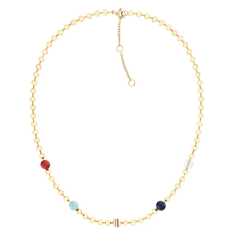 Tommy Hilfiger Edelstahl Goldfarbenes Damen Perlen Halskette TJ2781039