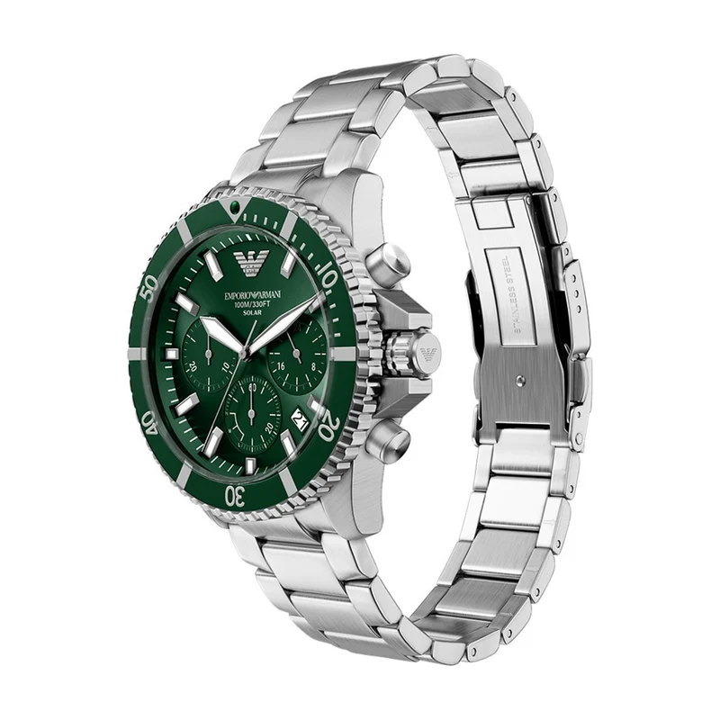 Emporio Armani World Explorer Solar Green Dial Watch AR11741