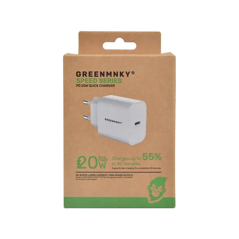 GreenMNKY - Speed Series PD 20W USB C Quick Charger