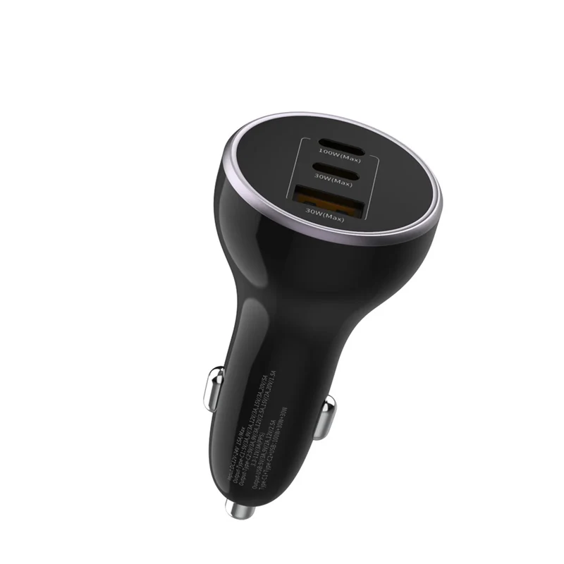 ZLOS 160W 3-Port Fast Car Charger Cigarette Lighter Adapter (2 USB-C & 1 USB-A Ports)