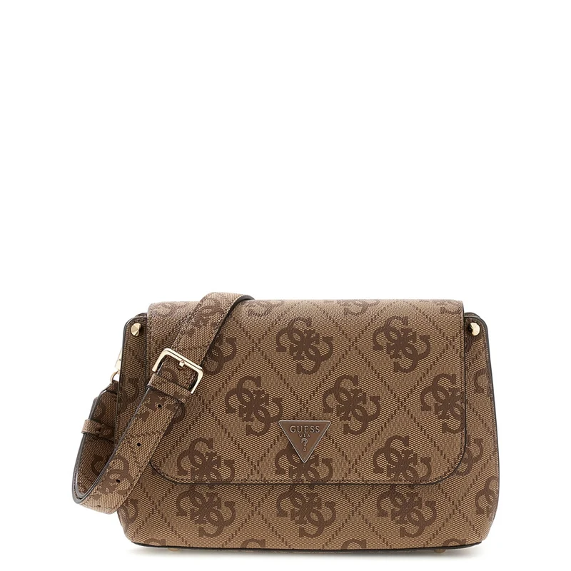 Guess Meridian II Latte Logo Flap Crossbody HWOS69-74200-LTL