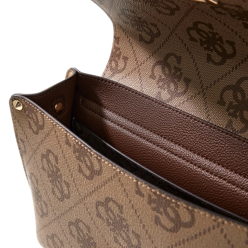 Guess Meridian II Latte Logo Flap Crossbody HWOS69-74200-LTL