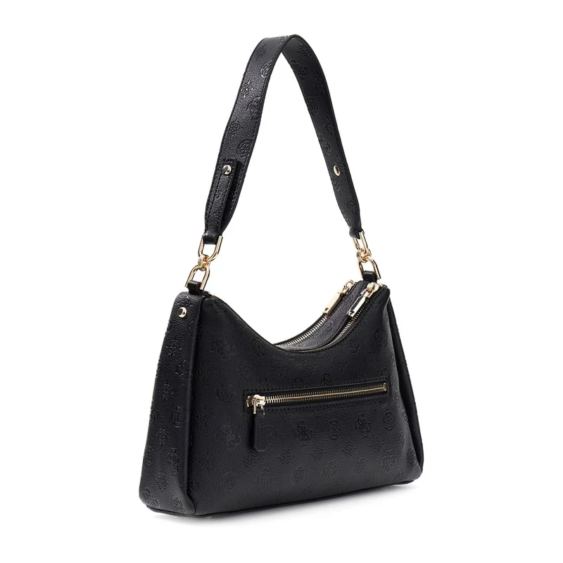Guess Anise Black Logo Double Zip Shoulder Bag HWPD99-16180-BLO