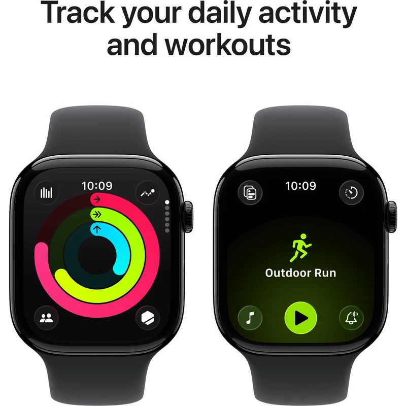 Apple Watch Series 11 46mm Jet Black Aluminium Case GPS + Cellular Sport Band (M/L) [Black]