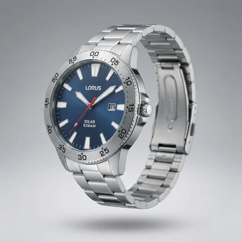 Lorus Solar Herrenuhr Mit Blauem Zifferblatt RX341AX9