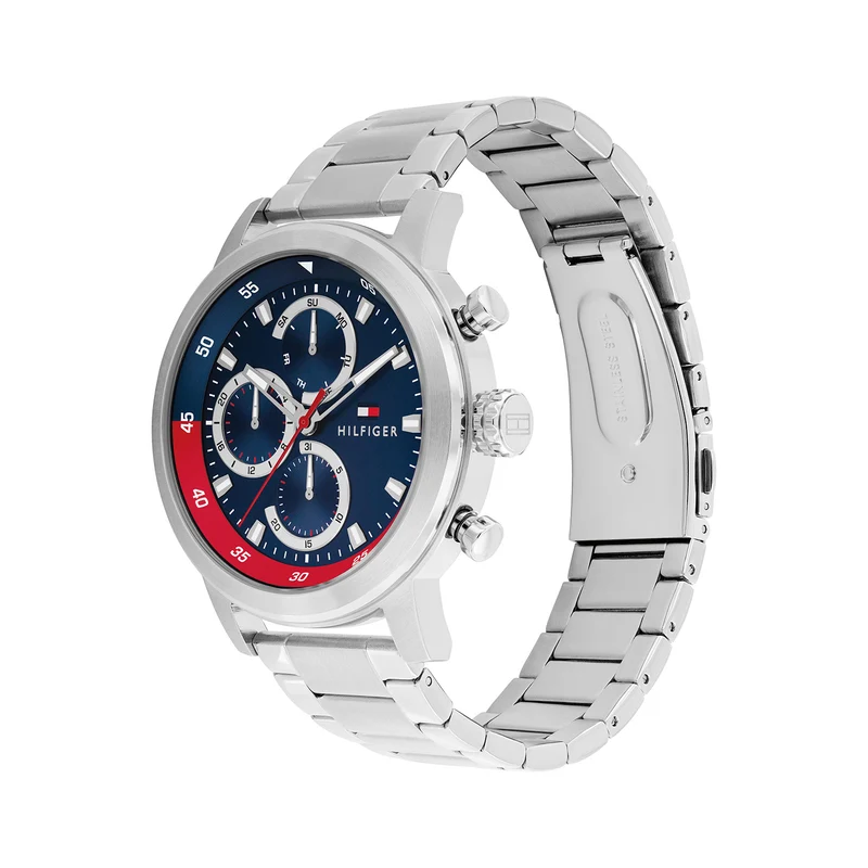 Tommy Hilfiger Rocky Silberne Und Blaue Herrenuhr TH1792179