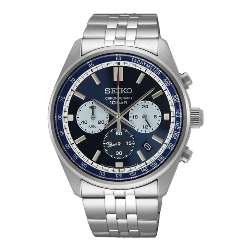 Seiko herren Uhr Silber SSB427P1
