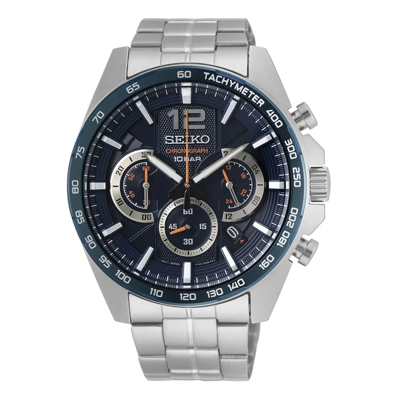 Seiko Chronograph herren Uhr Silber SSB345P1