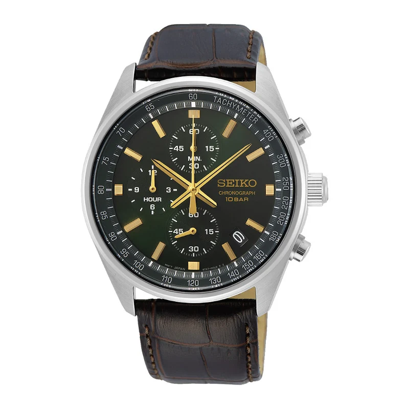 Seiko Chronograph herren Uhr Braun SSB385P1