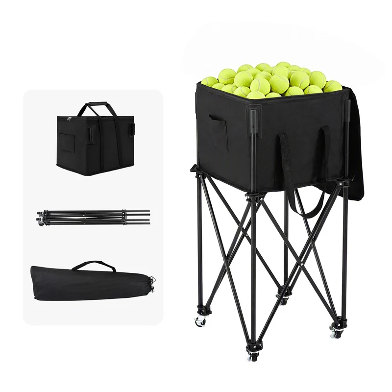 Everfit Foldable Tennis Hopper Stand with Wheels Holds Up to 150 Balls