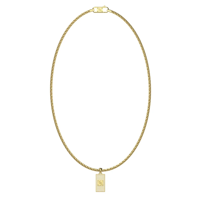 Guess 4G Frontiers Gold-coloured Necklace With Crystal JUMN06030JWYGT-U