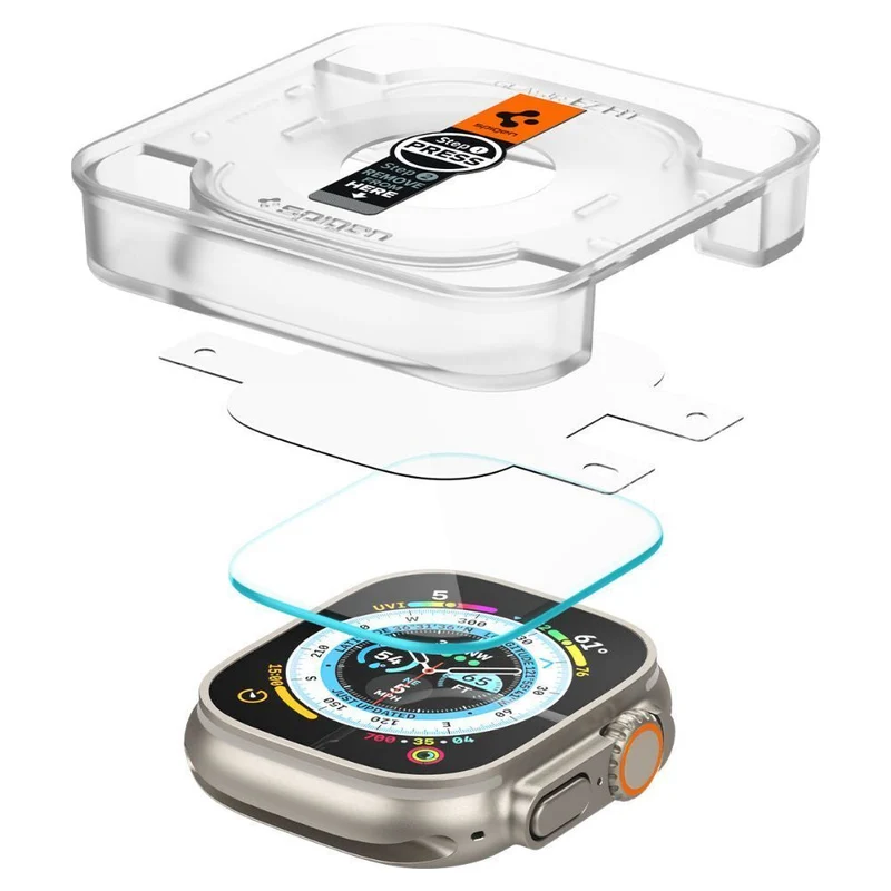 Spigen Apple Watch Ultra 4/3/2/1 49mm EZ Fit GLAS.tR Slim Glass Screen Protector 2PCS (Clear)