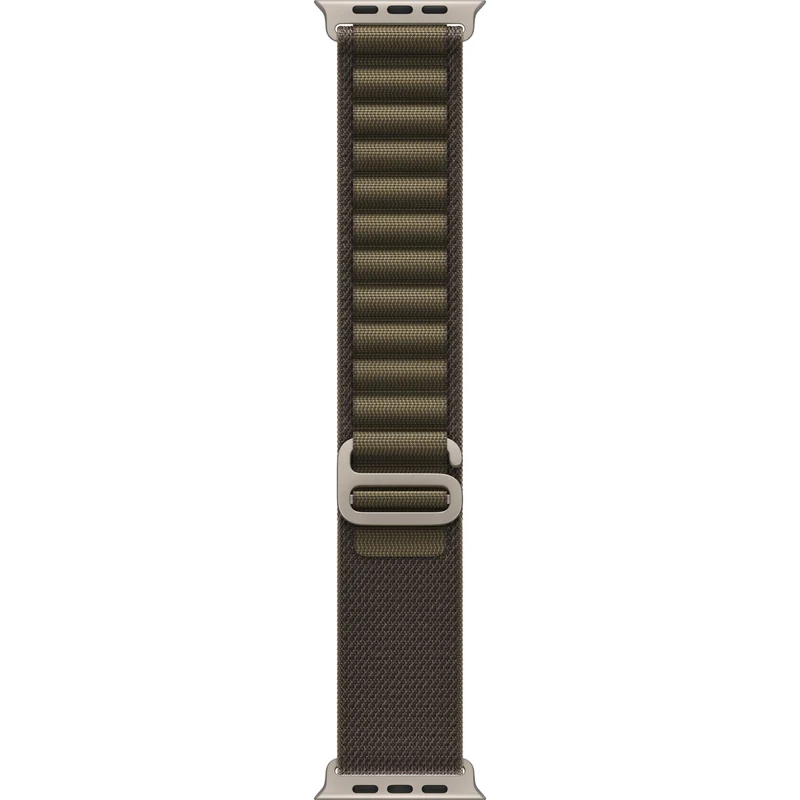 Apple Watch 49mm [Dark Olive] Alpine Loop [Medium] [Natural Titanium Finish]