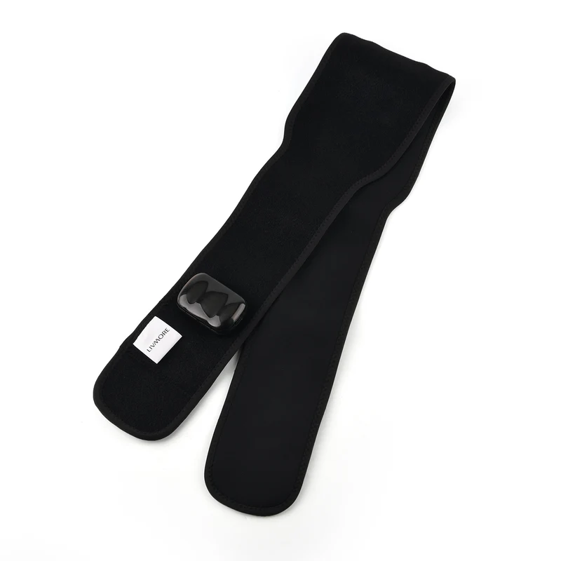 LIVMORE Infrarot-Heiz- und Vibrationsmassagegürtel, 118x14,5cm, wiederaufladbarer Akku mit 2500 mAh, Schwarz