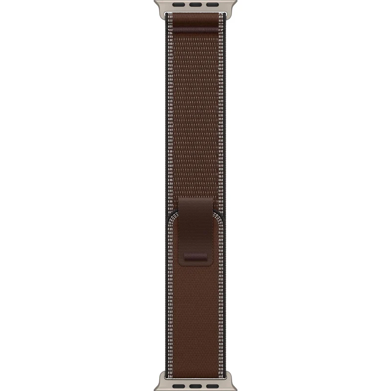 Apple Watch 49mm [Dark Umber] Trail Loop [M/L] [Natural Titanium Finish]