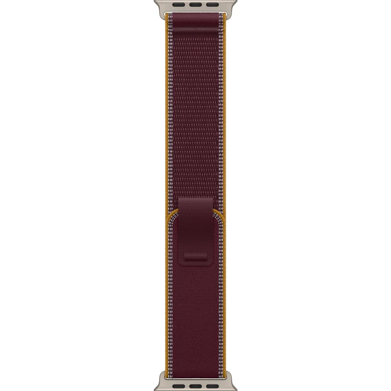 Apple Watch 49mm [Burgundy] Trail Loop [S/M] [Natural Titanium Finish]