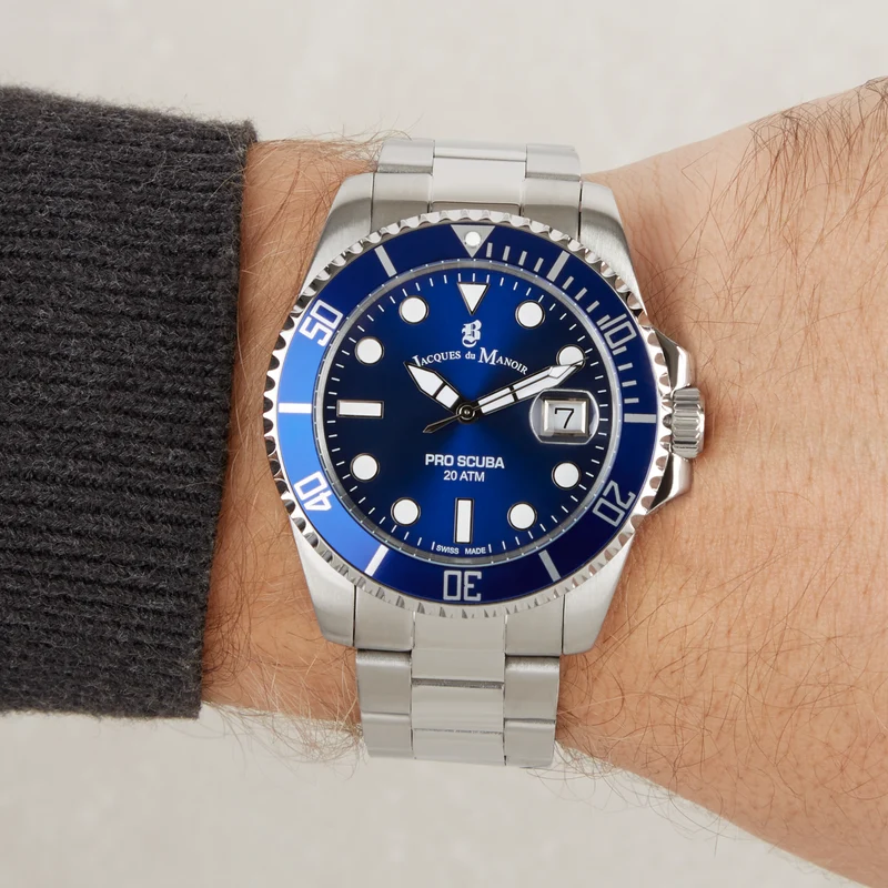 Jacques du Manoir Pro Scuba herren Uhr Silber JWG02802