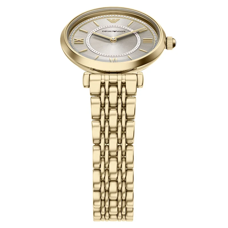 Emporio Armani Round Gold Dial Watch AR11766