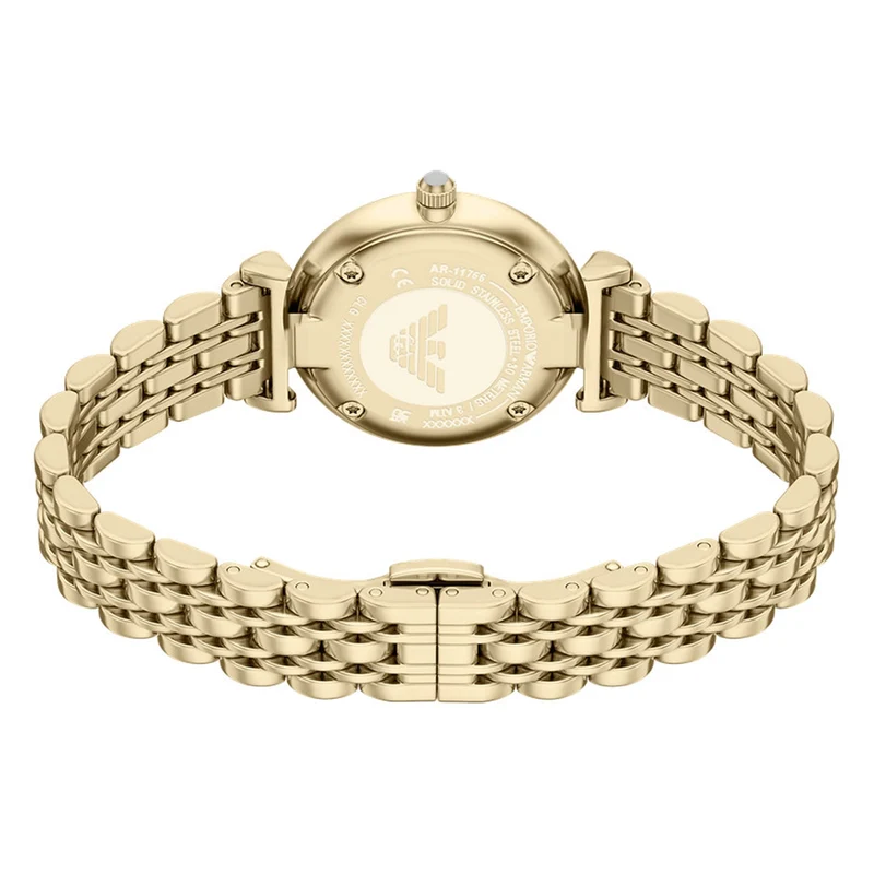 Emporio Armani Round Gold Dial Watch AR11766