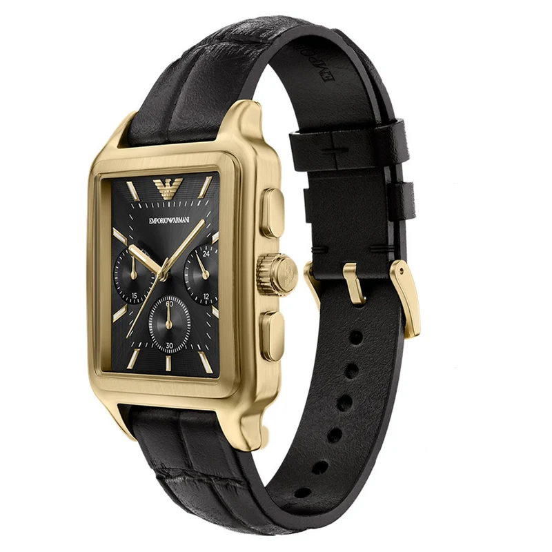 Emporio Armani Rectangular Black Dial Watch AR11753