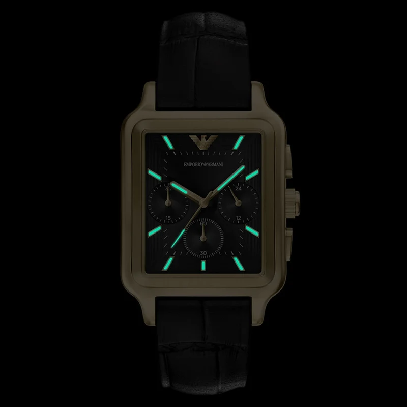 Emporio Armani Rectangular Black Dial Watch AR11753