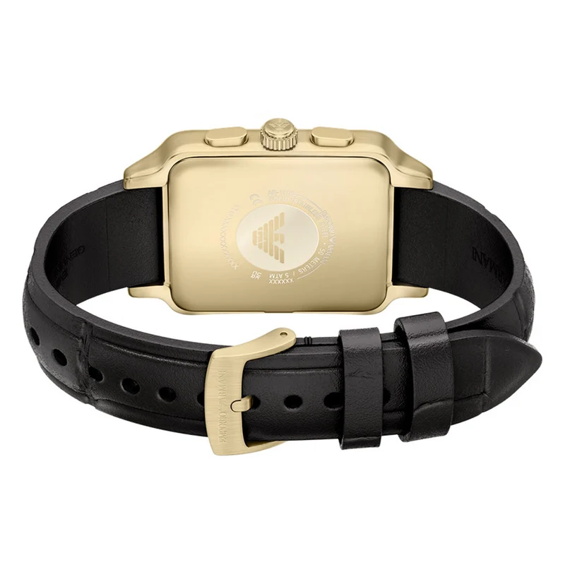 Emporio Armani Rectangular Black Dial Watch AR11753