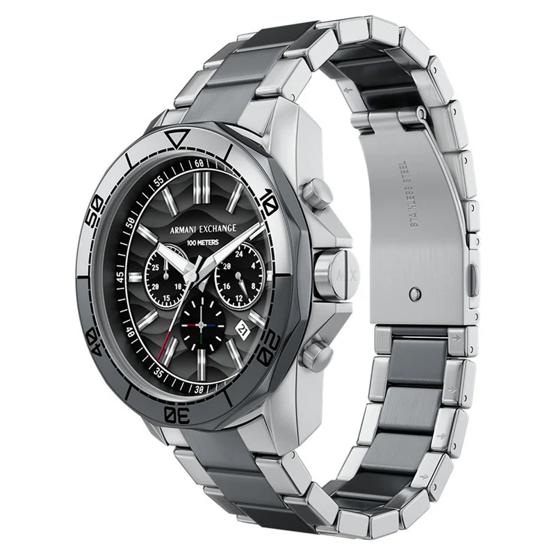 Armani Exchange Round Black Dial Watch AX1973