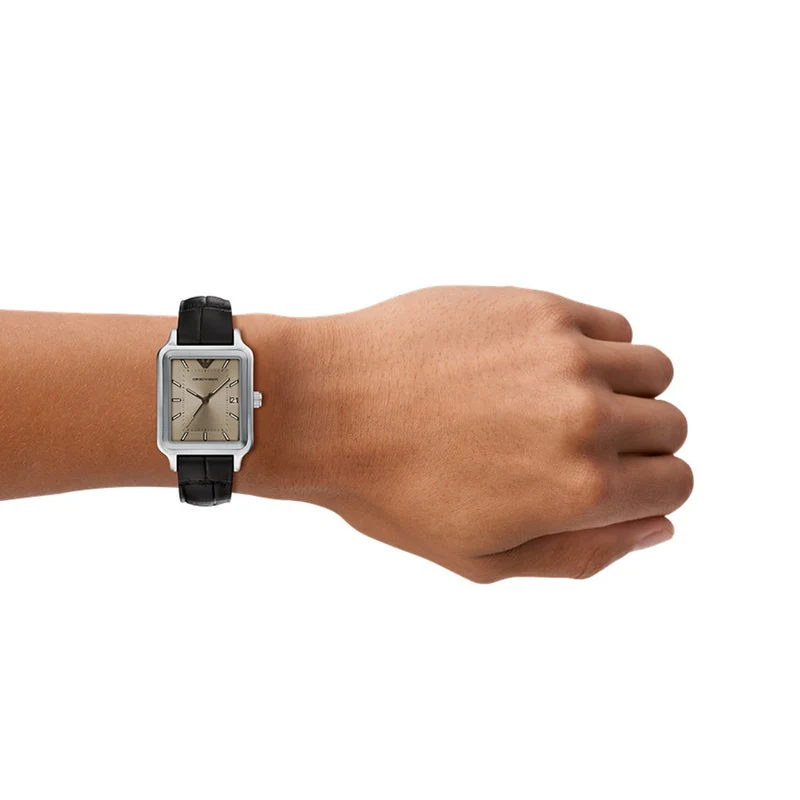 Emporio Armani Rectangular Silver Dial Watch AR11756