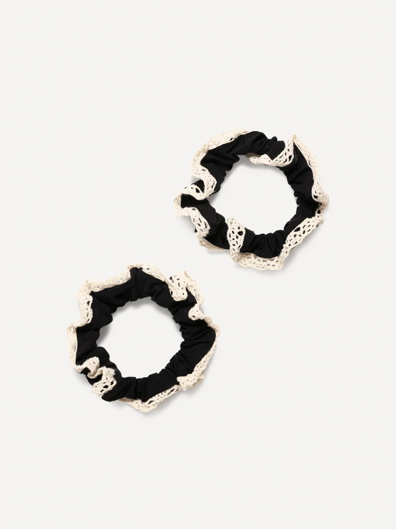 Lace Kiss Set Scrunchie Black