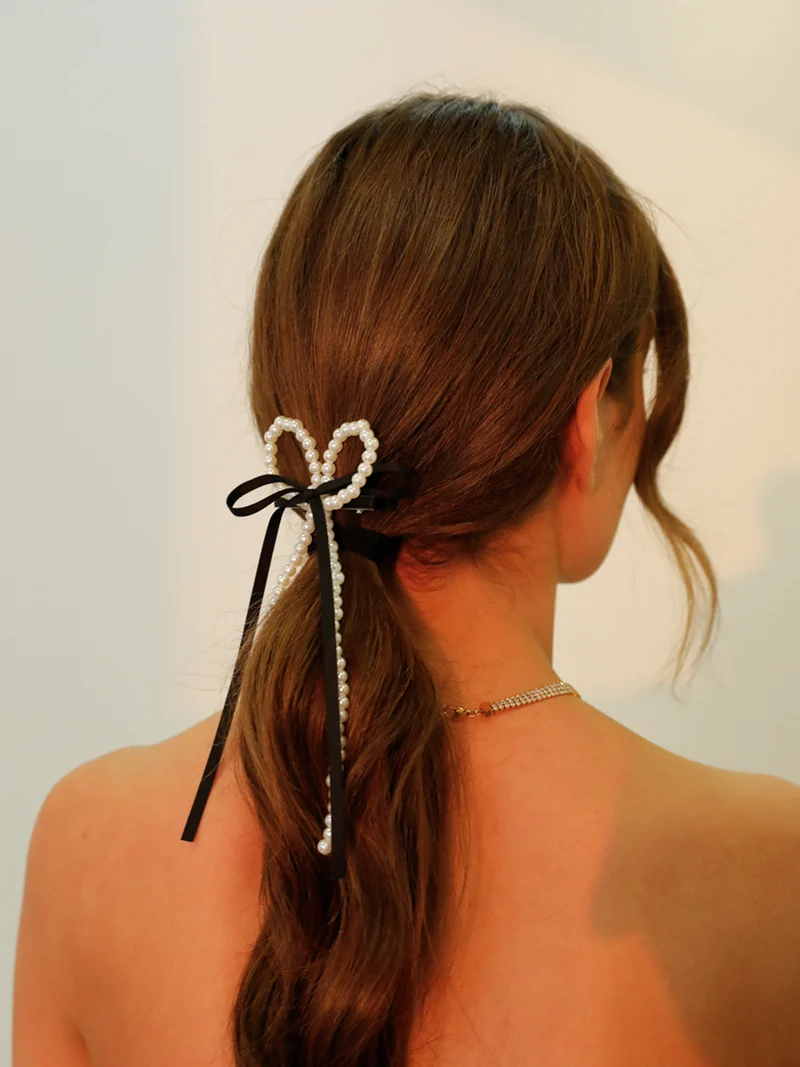 Pearl Ribbon Hairclip