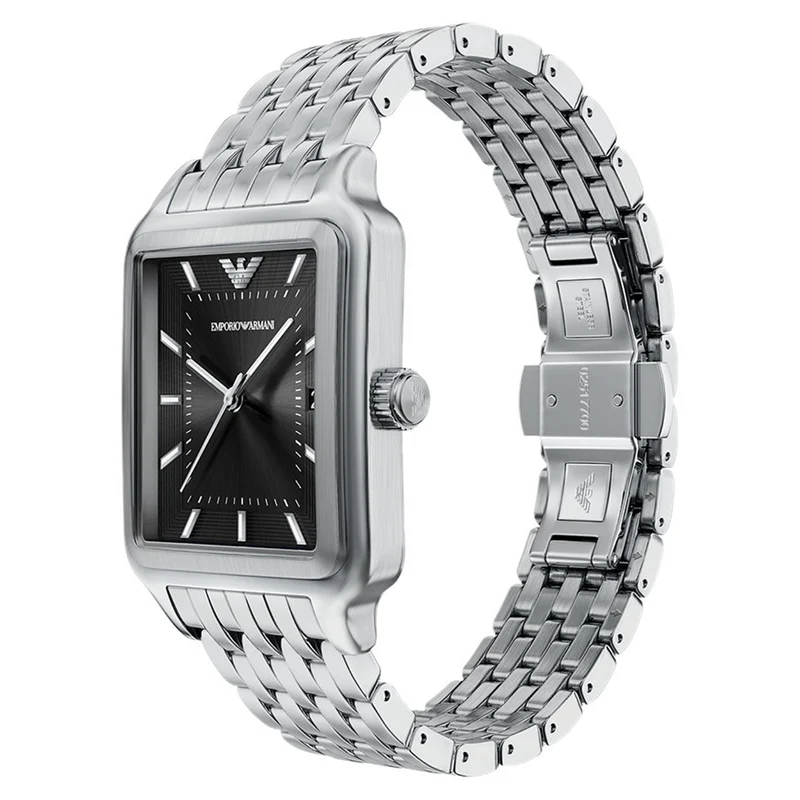 Emporio Armani Rectangular Black Dial Watch AR11755
